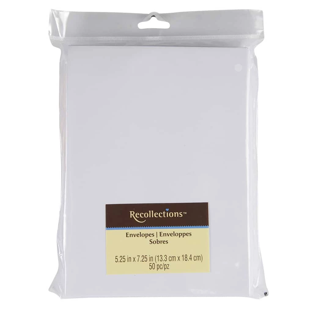 Top 10 β€οΈ 12 Packs: 50 ct. (600 total) 5.25" x 7.25" White Envelopes by Recollections™ π 1 Top 10 β€οΈ 12 Packs: 50 ct. (600 total) 5.25" x 7.25" White Envelopes by Recollections™ π