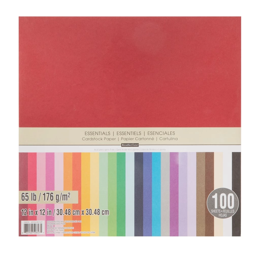 New ❤️ 9 Packs: 100 ct. (900 total) Essentials 12" x 12" Cardstock Paper by Recollections™ ✔️ 1 New ❤️ 9 Packs: 100 ct. (900 total) Essentials 12" x 12" Cardstock Paper by Recollections™ ✔️