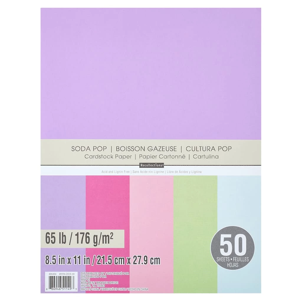 Wholesale โจ Soda Pop 8.5" x 11" Cardstock Paper by Recollections™, 50 Sheets ๐ 1 Wholesale โจ Soda Pop 8.5" x 11" Cardstock Paper by Recollections™, 50 Sheets ๐