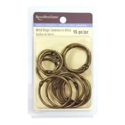 Coupon 🔥 12 Packs: 15 ct. (180 total) Antique Gold Metal Binder Rings by Recollections™ 👍