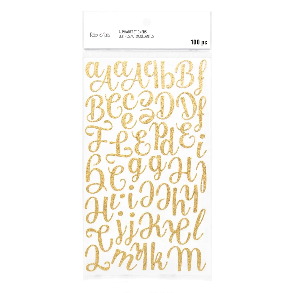 Promo 🛒 Gold Glitter Script Alphabet Stickers by Recollections™ 🎁 1 Promo 🛒 Gold Glitter Script Alphabet Stickers by Recollections™ 🎁
