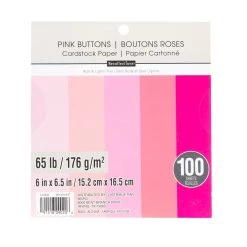 Best deal ❤️ 12 Packs: 100 ct. (1,200 total) Pink Buttons 6" x 6.5" Cardstock Paper by Recollections™ ❤️