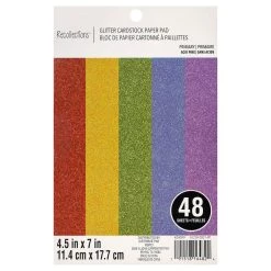 Top 10 🛒 Rainbow Glitter Cardstock Paper Pad by Recollections™, 4.5" x 7" ✨