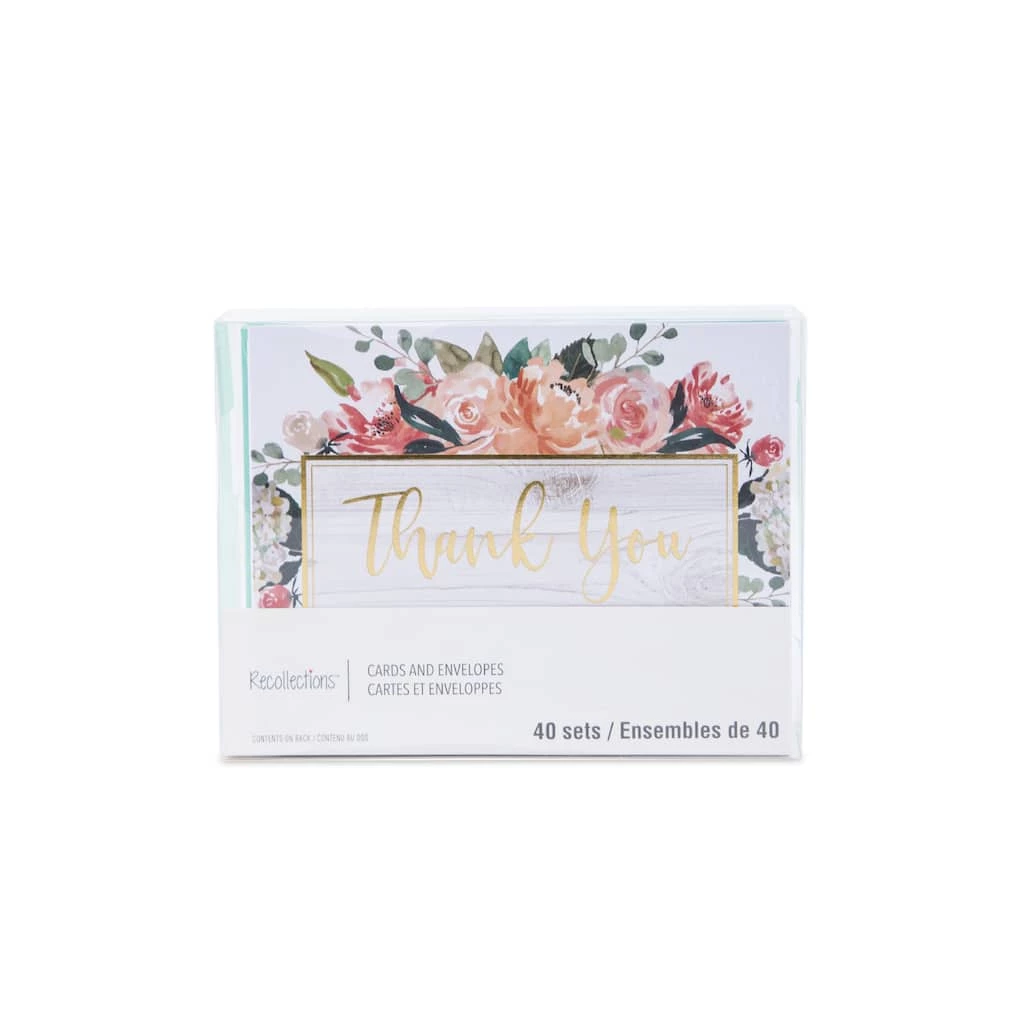 Cheap 😀 6 Packs: 40 ct. (240 total) 4.25" x 5.5" Floral Thank You Cards & Envelopes by Recollections™ 😉 1 Cheap 😀 6 Packs: 40 ct. (240 total) 4.25" x 5.5" Floral Thank You Cards & Envelopes by Recollections™ 😉