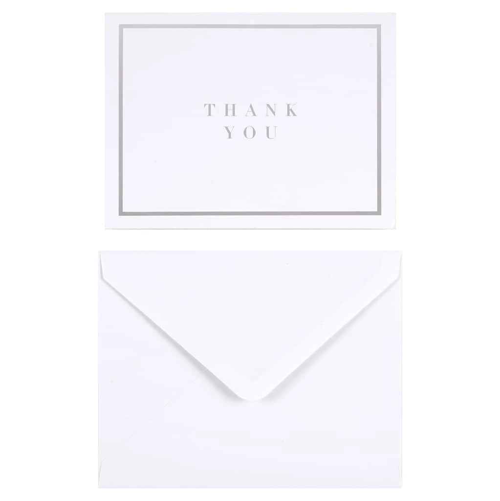 Cheap ❤️ Silver Thank You Cards & Envelopes by Recollections™, 4.25" x 5.5" ✔️ 2 Cheap ❤️ Silver Thank You Cards & Envelopes by Recollections™, 4.25" x 5.5" ✔️ - Image 2