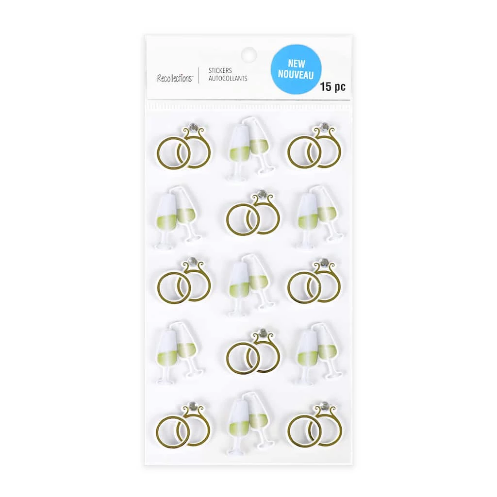 New ๐ 12 Pack: Ring & Glasses Stickers Stickers by Recollections™ ๐งจ 1 New ๐ 12 Pack: Ring & Glasses Stickers Stickers by Recollections™ ๐งจ