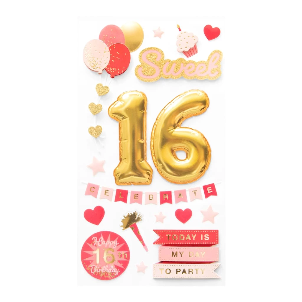 Brand new ❤️ Sweet 16 Dimensional Stickers by Recollections™ 👏 2 Brand new ❤️ Sweet 16 Dimensional Stickers by Recollections™ 👏 - Image 2