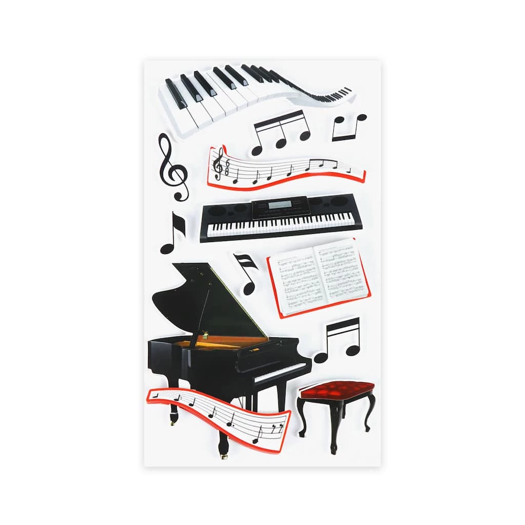 Cheapest 😍 12 Pack: Piano Recital Dimensional Stickers by Recollections™ 👍 2 Cheapest 😍 12 Pack: Piano Recital Dimensional Stickers by Recollections™ 👍 - Image 2
