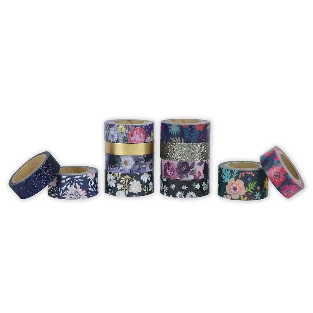 Best deal ⌛ 12 Pack: Black Floral Crafting Tape Set by Recollections™ 🎁 3 Best deal ⌛ 12 Pack: Black Floral Crafting Tape Set by Recollections™ 🎁 - Image 3