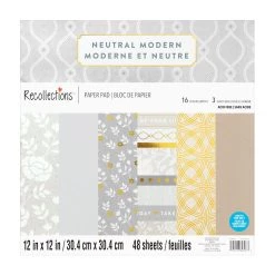 Hot Sale ✔️ Neutral Modern Paper Pad by Recollections™, 12" x 12" 😀