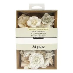 Cheap 👍 White Mulberry Printed Paper Flower Embellishments by Recollections™ 🌟