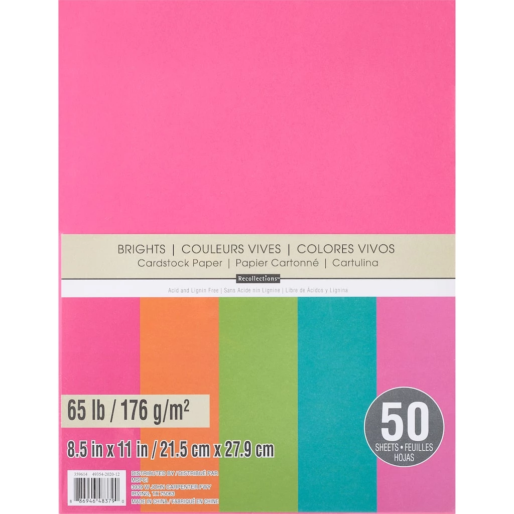 Wholesale π 12 Packs: 50 ct. (600 total) Brights 8.5" x 11" Cardstock Paper by Recollections™ βοΈ 1 Wholesale π 12 Packs: 50 ct. (600 total) Brights 8.5" x 11" Cardstock Paper by Recollections™ βοΈ