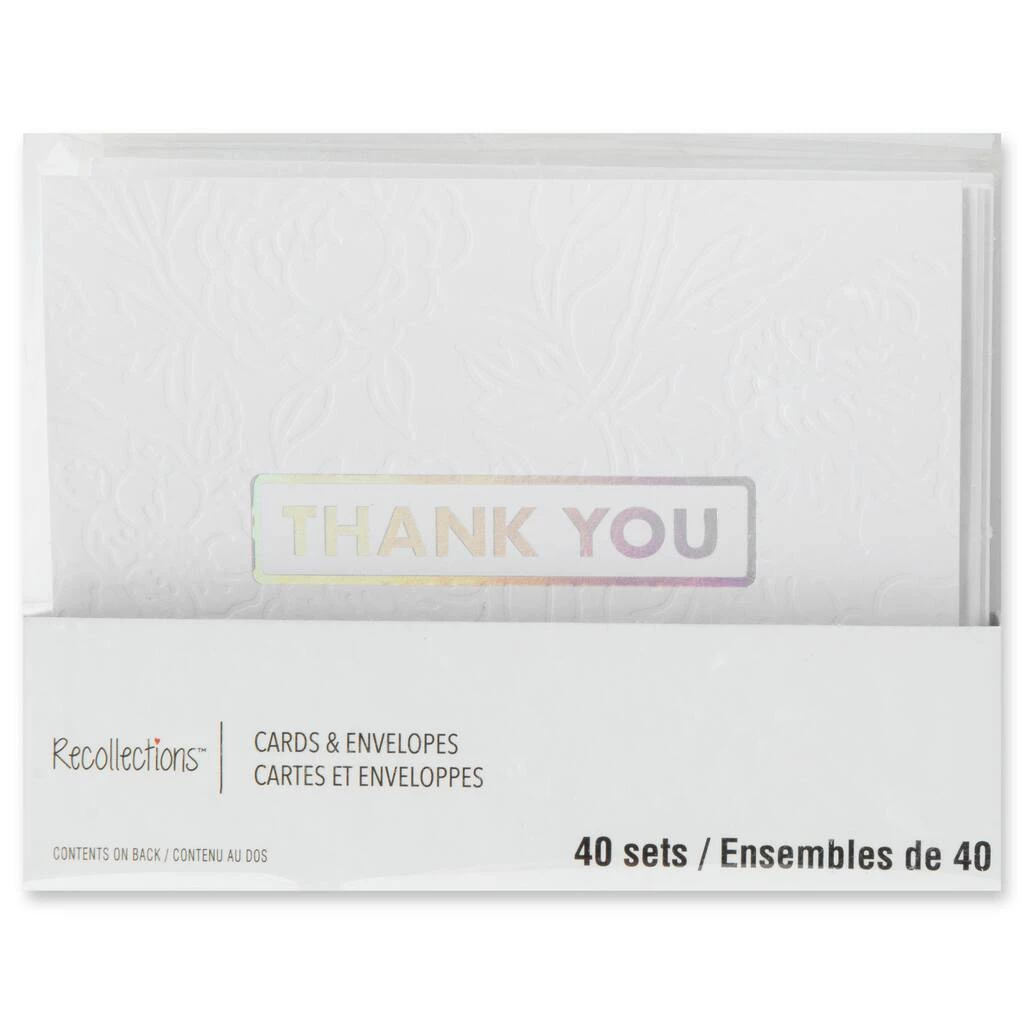 Brand new ✨ 6 Packs: 40 ct. (240 total) 5.5" x 4.2" Embossed Thank You Cards & Envelopes by Recollections™ ❤️ 5 Brand new ✨ 6 Packs: 40 ct. (240 total) 5.5" x 4.2" Embossed Thank You Cards & Envelopes by Recollections™ ❤️ - Image 5