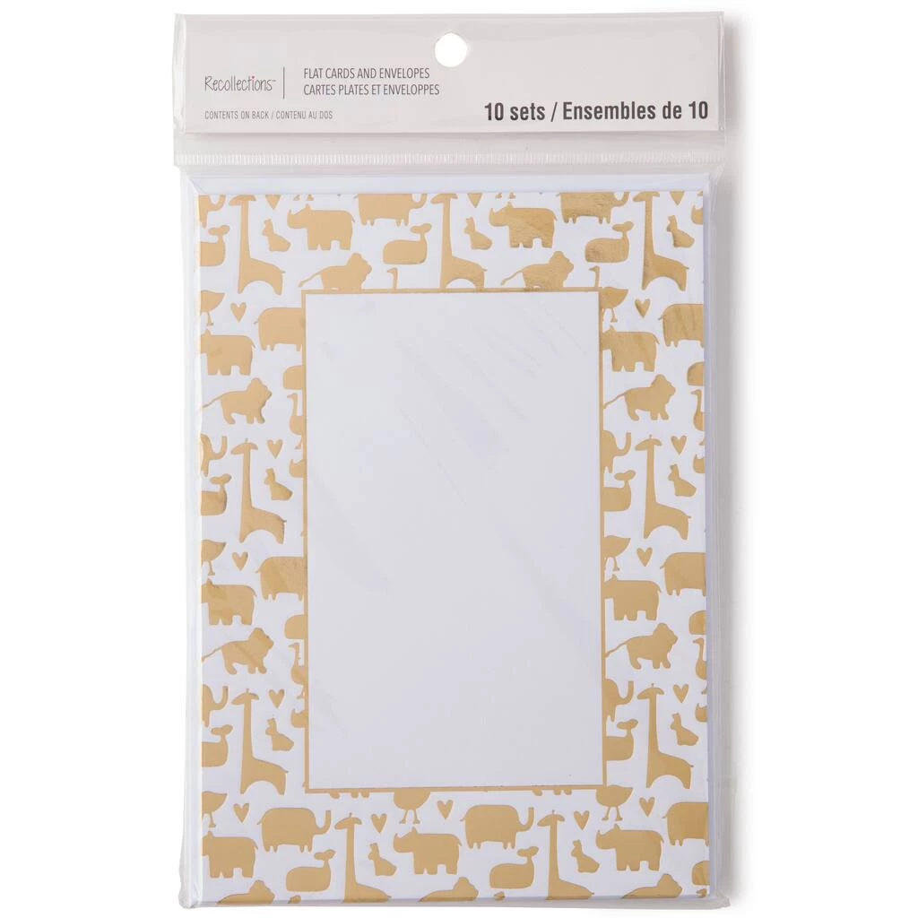 Outlet ๐งจ 12 Packs: 10 ct. (120 total) 5" x 7" Gold Animals Flat Cards & Envelopes by Recollections™ โ๏ธ 4 Outlet ๐งจ 12 Packs: 10 ct. (120 total) 5" x 7" Gold Animals Flat Cards & Envelopes by Recollections™ โ๏ธ - Image 4