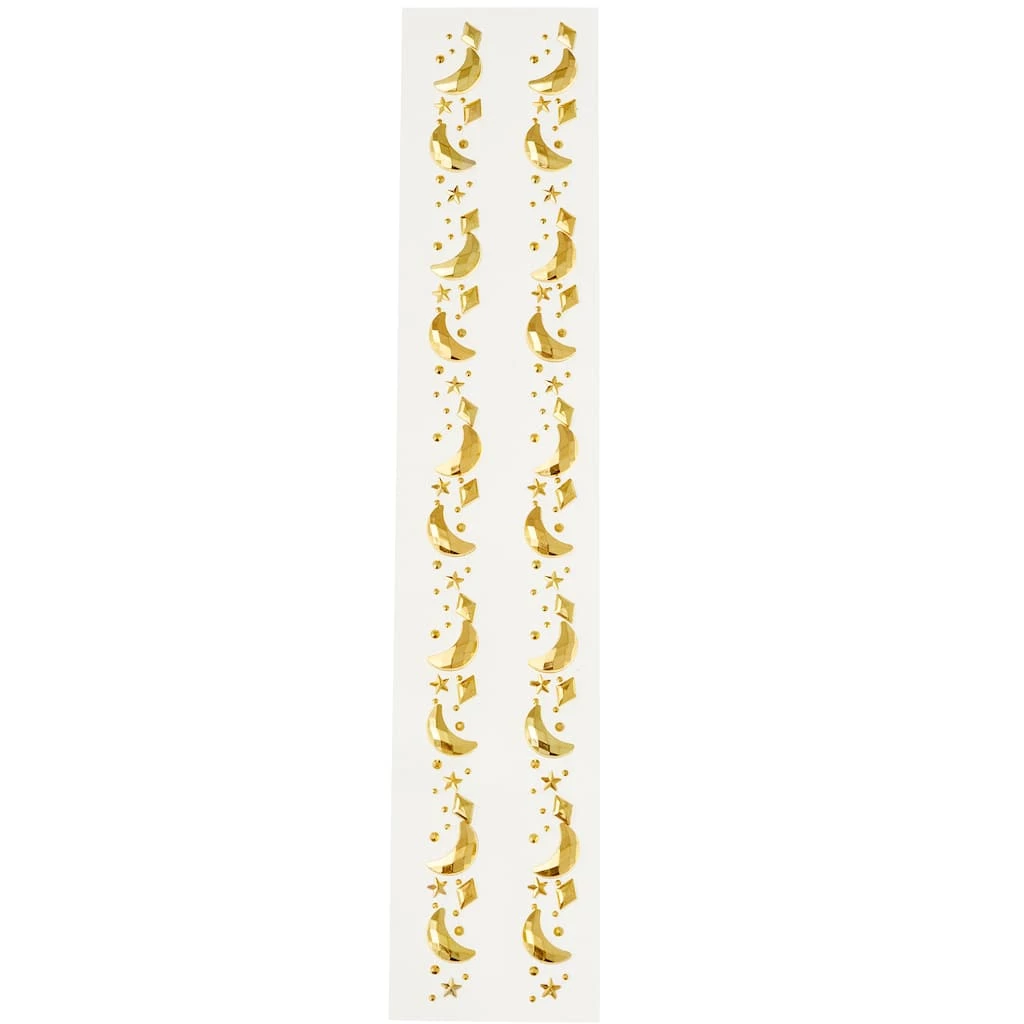 Outlet 👏 12 Packs: 2 ct. (24 total) Gold Moons Strip Bling Stickers by Recollections™ 🛒 1 Outlet 👏 12 Packs: 2 ct. (24 total) Gold Moons Strip Bling Stickers by Recollections™ 🛒